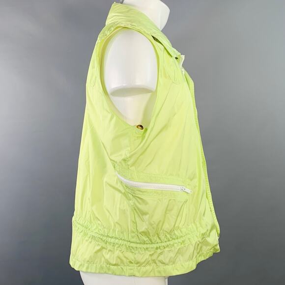BURBERRY LONDON Size M Green Lime Polyamide Blend Zip Pockets Vest - Picture 3 of 12